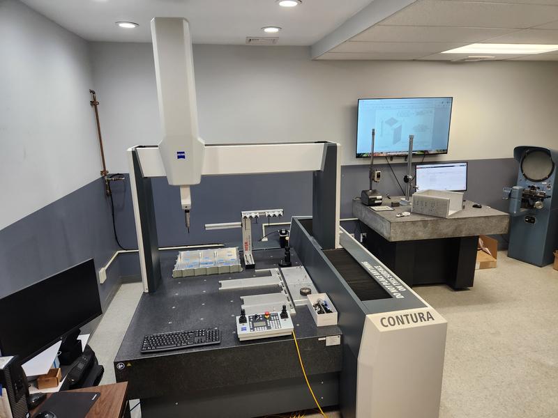 Zeiss Contura CMM with optical comparator and surface plate in AIM quality inspection lab